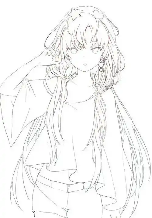 大量动漫素材线稿q版人物男女动漫人物素材快来练习吧