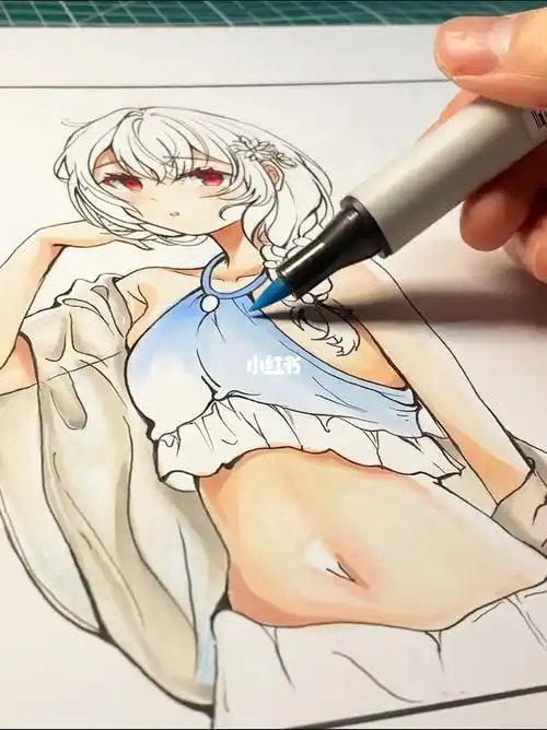 二次元美少女绘画过程