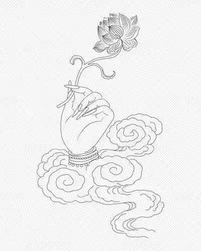 佛家莲花简笔画