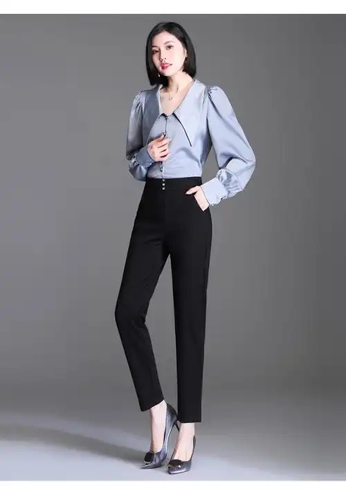 叙道裤装女休闲裤秋装21年新款品高腰时尚宽松裤子装百搭女装显瘦腿垂