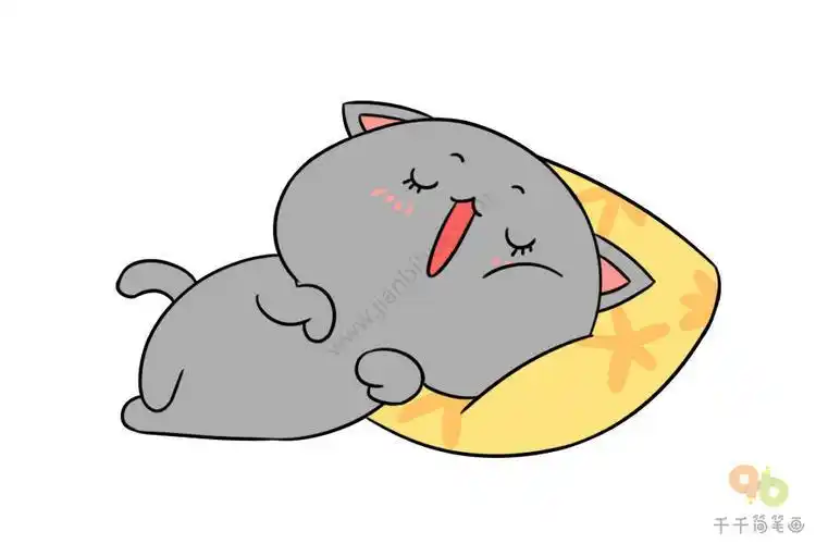 夜空中的猫怎么画简笔画