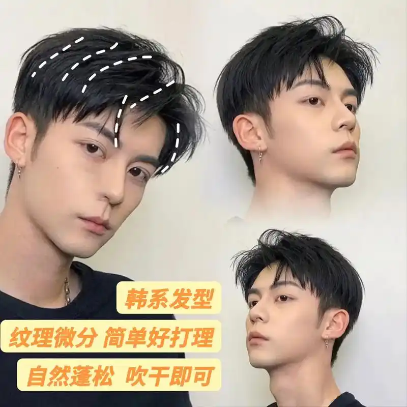 纹理烫发型 简单好打理.9595男生纹理侧背,好打理发型 男 - 抖音