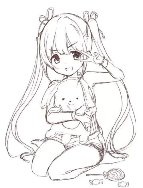 初学者临摹线稿素材整理.