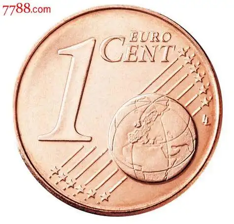 最早第一版1999年欧元法国1欧分硬币