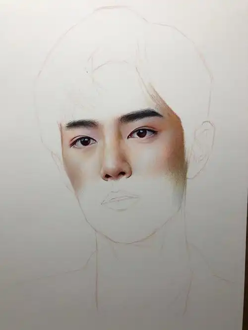 彩铅肖像《肖战》|纯艺术|绘画|大叔左右 - 原创作品 - 站酷 (zcool)