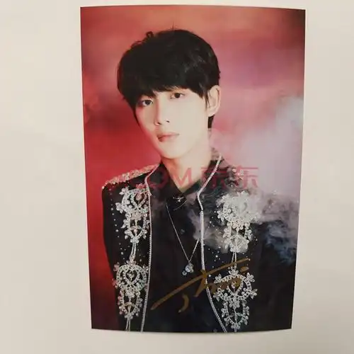 tnt亲笔签名 6寸照片 12寸海报生日情人节礼品七夕礼物 丁程鑫 12寸