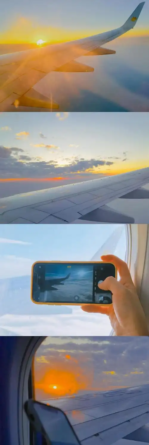 分享在飞机上拍的日落