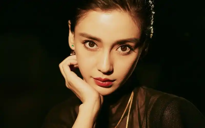 angelababy复古黑纱长裙性感图片桌面壁纸