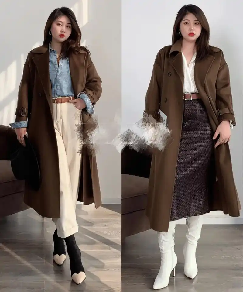 150斤大码穿搭胖女孩开春气质显贵造型参考太显瘦了