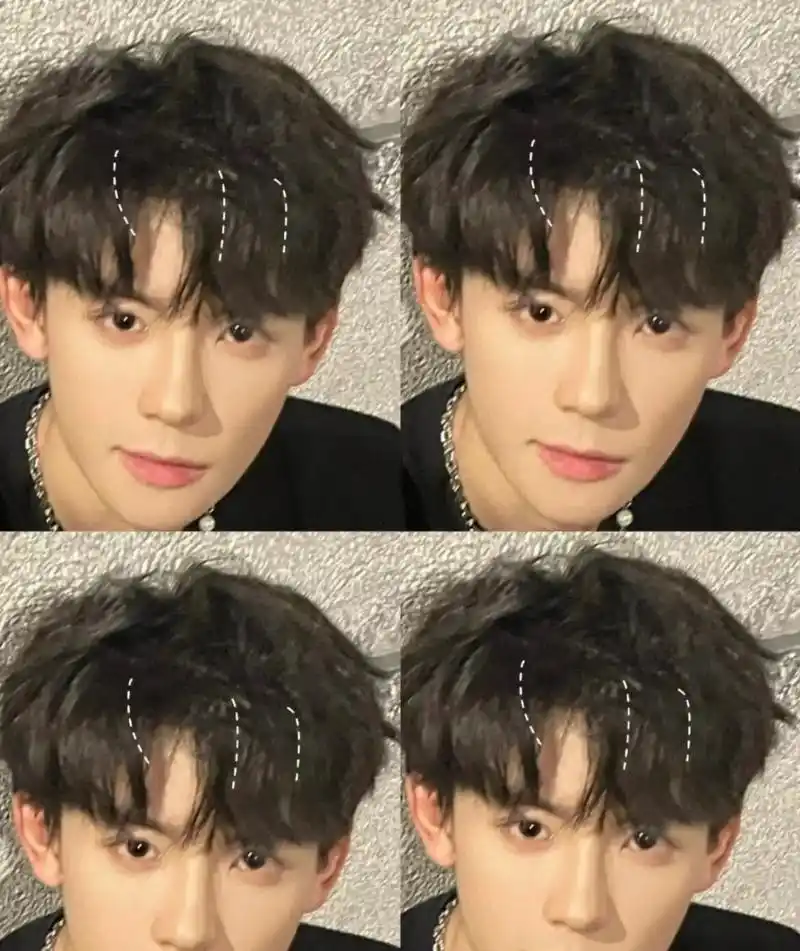 少年感韩式三七分纹理气垫烫 1微分的刘海能让发型看着更加蓬松立体