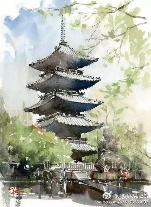 高颜值的建筑水彩1