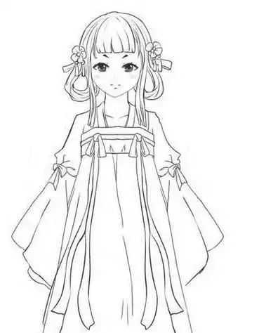 古风美女简笔画古风女子花简笔画古风美人简笔画少女唯美的古风女子
