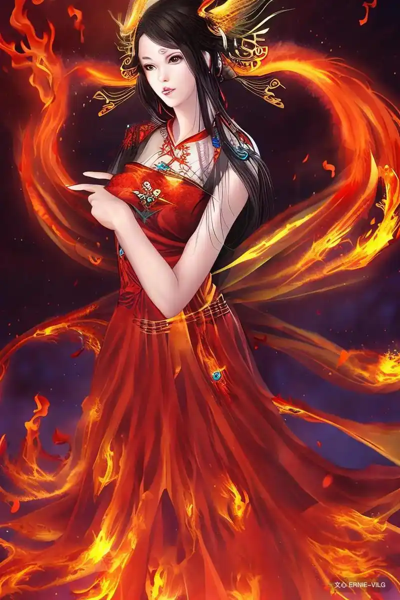 凤凰古风唯少女末来感毛发细致火焰精致图文.#图文伙伴计划 α - 抖音