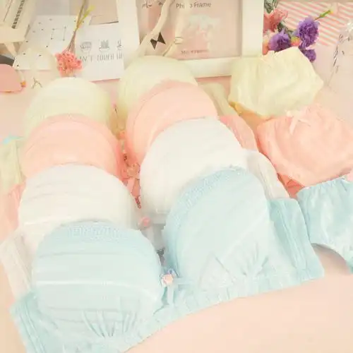 好情感夏季薄款简约性感少女学生无钢圈文胸罩套装 奶罩日系内衣