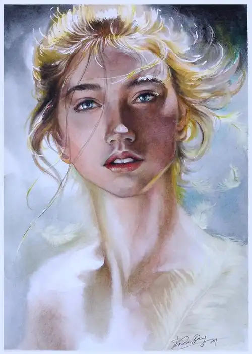 水彩人物肖像|纯艺术|绘画|doudoubean - 原创作品 - 站酷 (zcool)