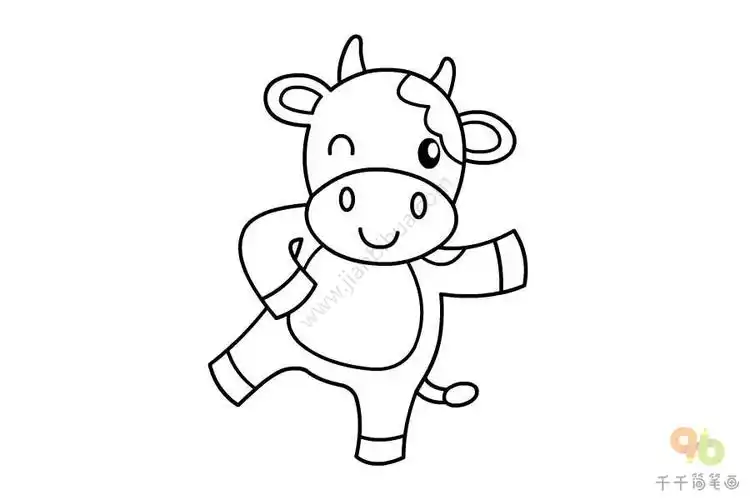 卡通奶牛简笔画图片