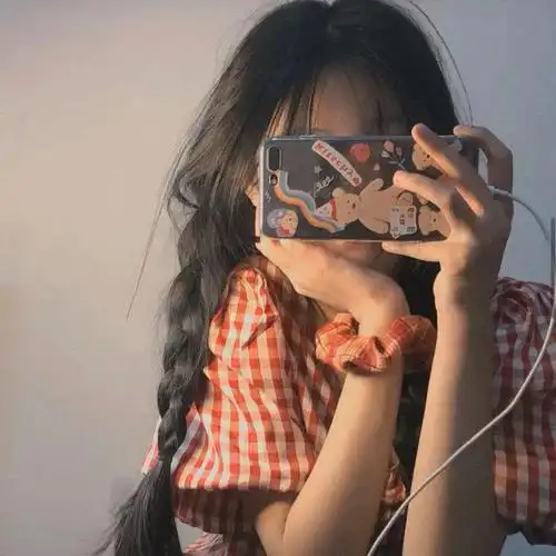 微信头像挡脸女