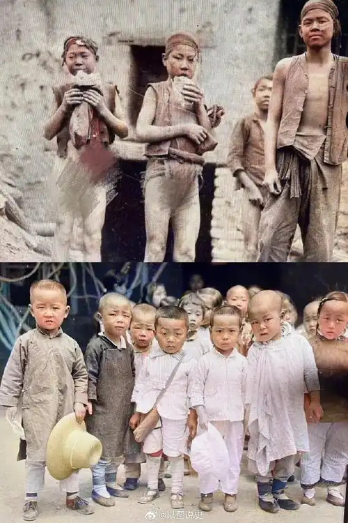 这是一组儿童的老照片,它可以展示当时儿童的生活,服饰,教育和家庭