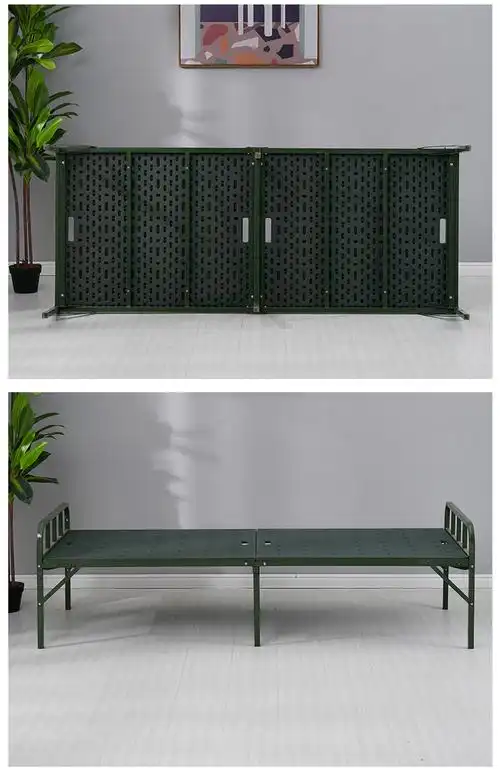 折叠床军用部队便携式折叠床塑钢行军床户外简易野战办公室折叠床