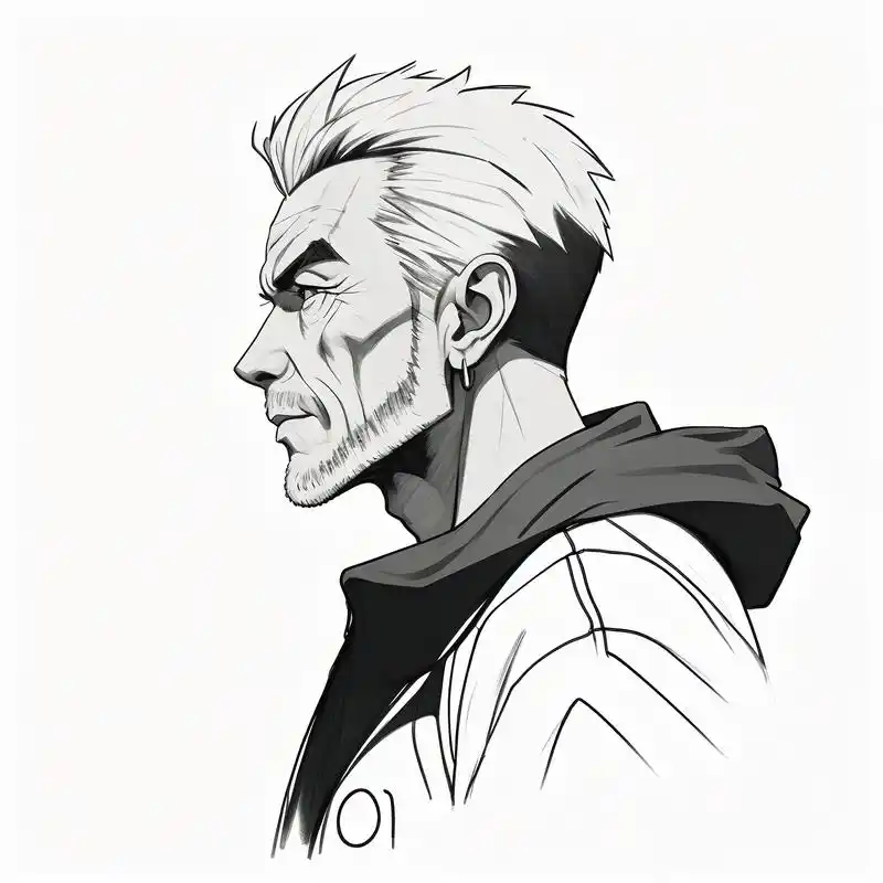 96 沧桑大叔的黑白素描头像 94