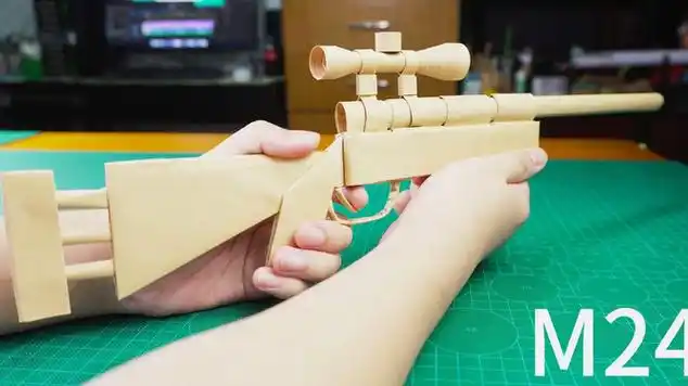 折纸教程用a4纸做一把m24狙击步枪好玩好看不伤人