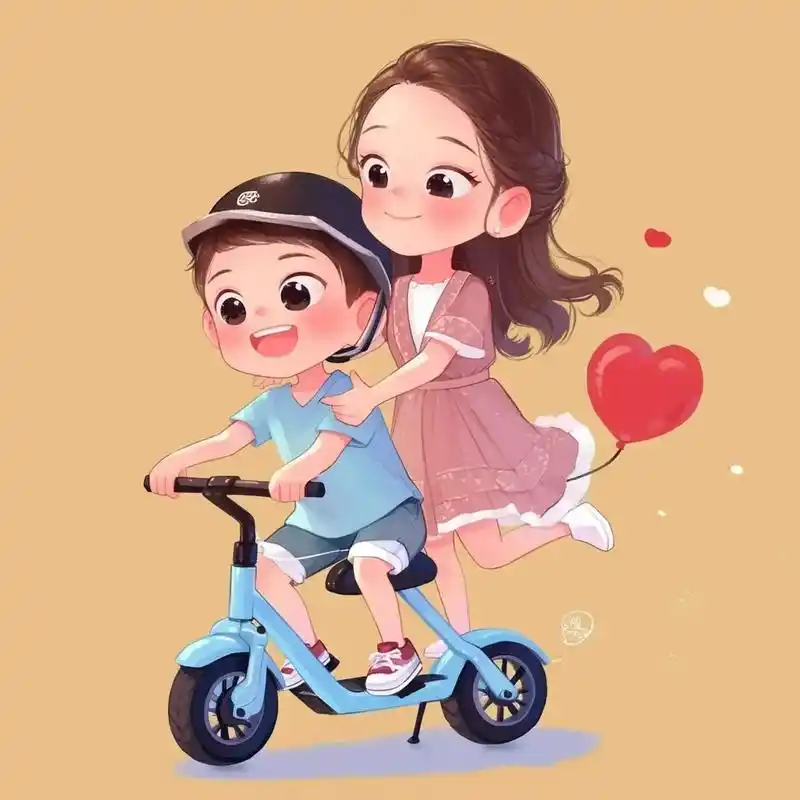 姐姐和弟弟亲子漫画卡通头像.#亲子头像 #萌娃漫画头像 #亲