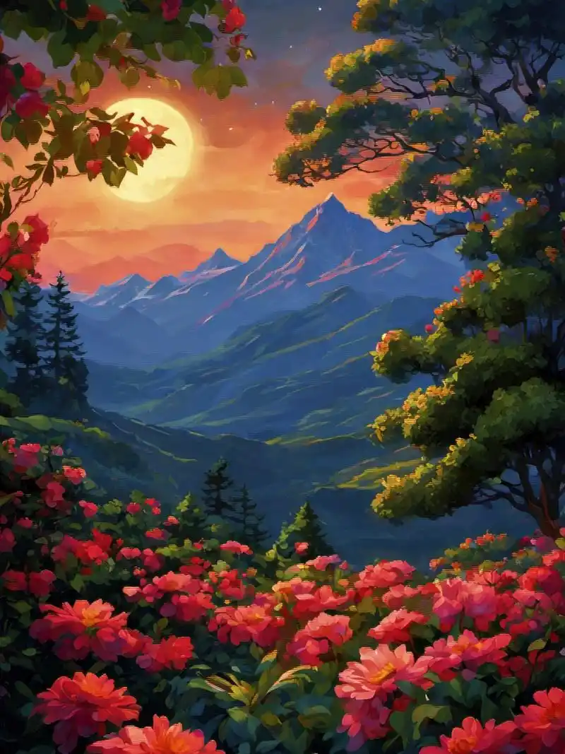 治愈系手机风景壁纸—月色下的鲜花 拿图请留痕,需要原图请私信,免费