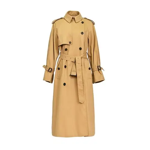 2021纯棉气质ol双排风衣中长文艺复古春季风衣