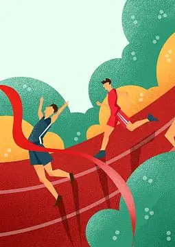 奔跑吧少年运动会插画海报psd背景图