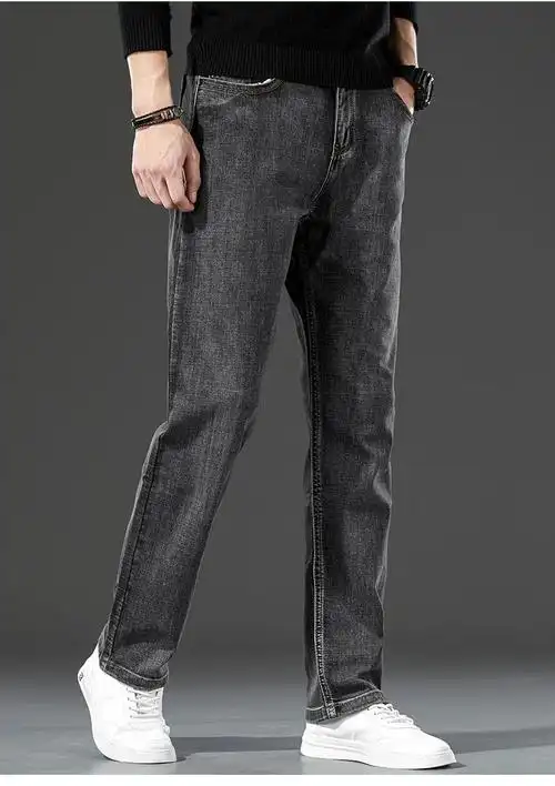 秋冬款裤子潮男士百搭舒适显瘦男式裤子烟灰色90836腰围2尺8170185