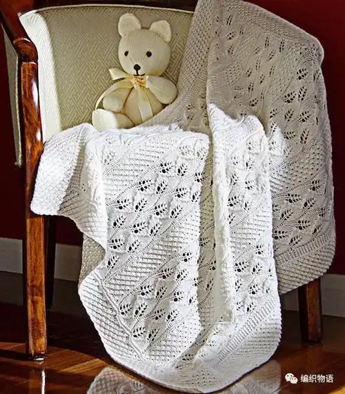 飞舞的叶子花棒针宝贝毯子附详细图解