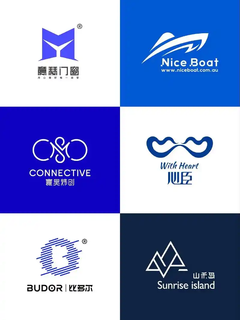 蓝色系|创意与简约的高级感logo设计