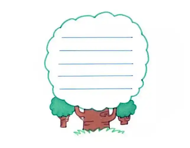 3款简单的植树节手帐边框