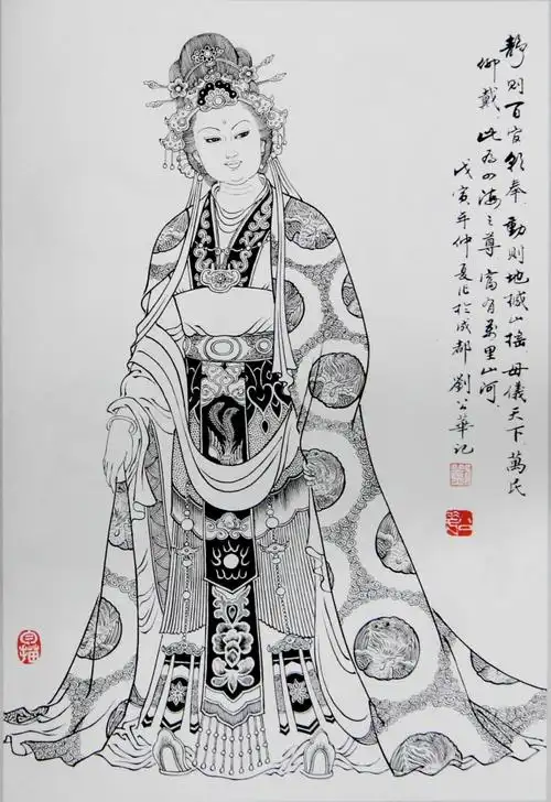武则天书法遗存《太子升仙碑》武瞾画像(教材里面的)开第次花梅得折路