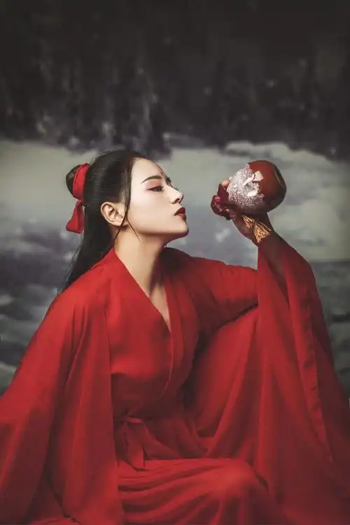 汉服女东方不败林青霞同款古装cos红色成人演出服武侠唐汉装学生