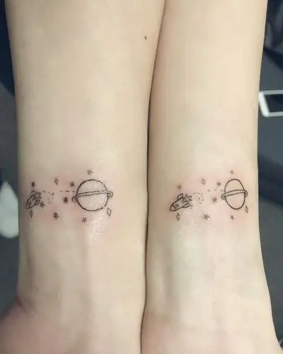 祝先生情侣手腕星球小清新纹身图案