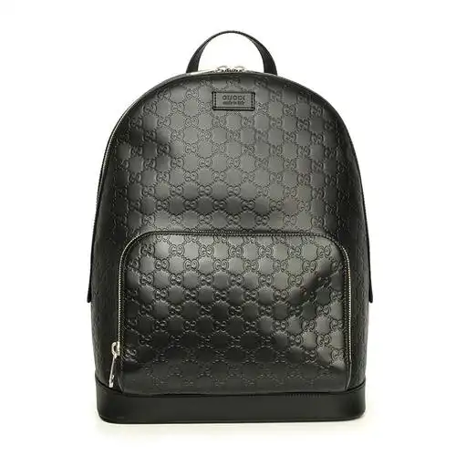 gucci/古驰男士牛皮压花signature系列双肩包 406370