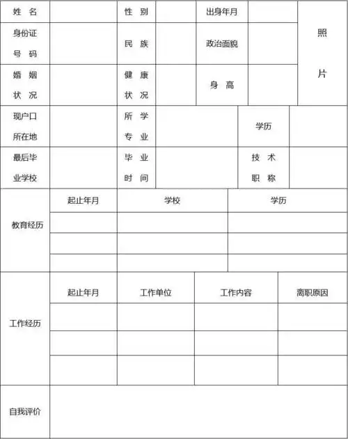 个人简历表格-(简洁版)