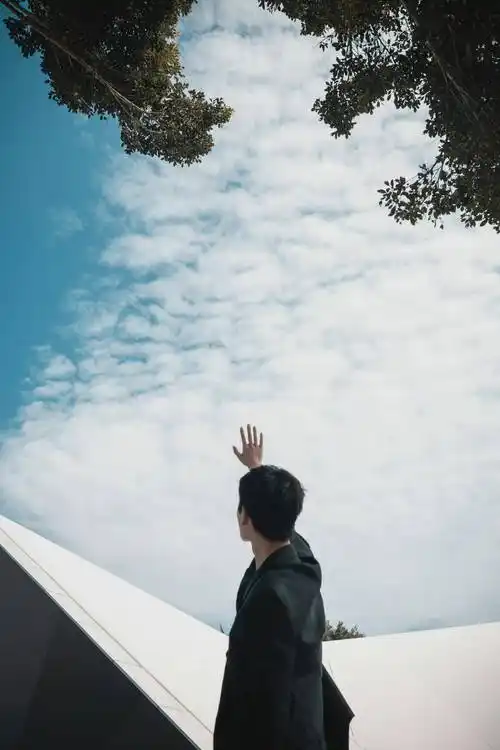 杨洋海边氛围感饭拍黑色v领西装造型精致锁骨鲨