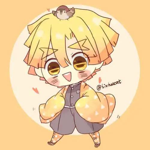 鬼灭之刃# q版善逸(p站画师:六華猫 id: 76686875)