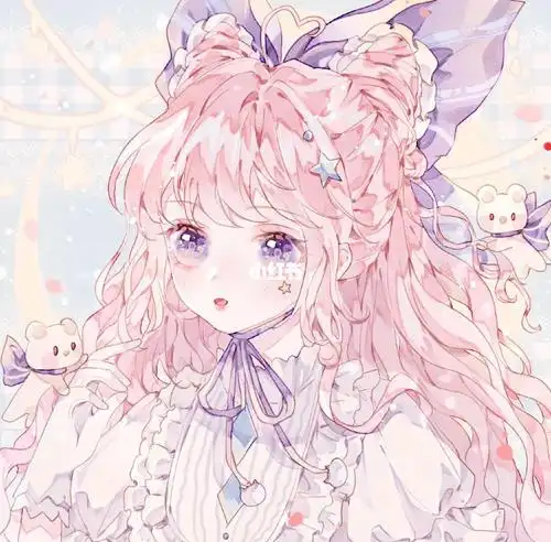 粉色和紫色为主的闺蜜头像