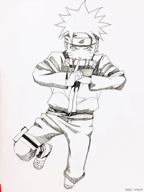 今天给大家带来一个帅帅的鸣人手绘步骤教程
