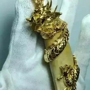 奢铧18k金定制镶嵌仿牙套老虎吊坠包金包银套老虎包银包金仿牙套