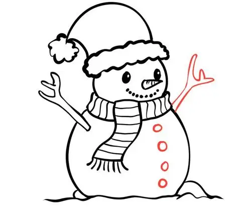 超简单的绘画小教程可爱小雪人
