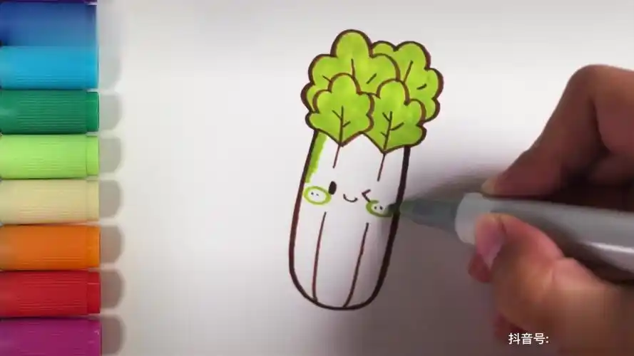 儿歌多多蔬菜简笔画 芹菜 可爱的手绘画 和宝宝来认知蔬菜抖出知识点