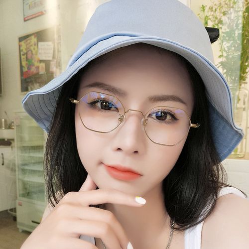 网红不规则多边眼镜女近视镜ins风仙女小脸素颜定制散光眼睛框男