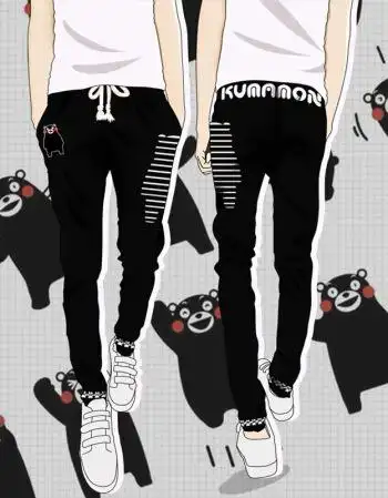 周边卫裤熊本熊二次元卡通动漫周边印象卫裤长裤子男女帅气黑白学生