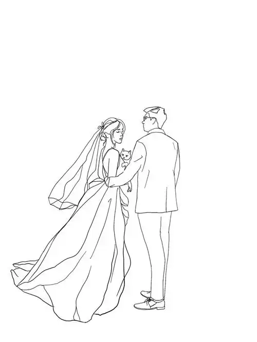 备婚日记7815手绘婚纱照