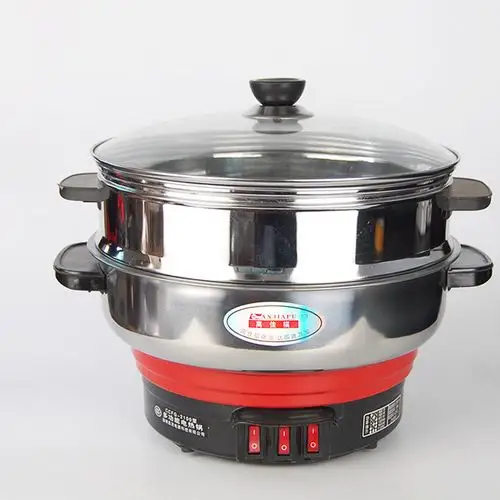 不锈钢多用电热锅 赠品专用电热锅 厂家批发多功能电火锅电煮锅图片