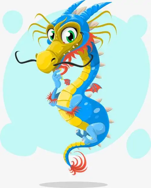 矢量卡通创意中国龙【免抠元素png】-90设计网